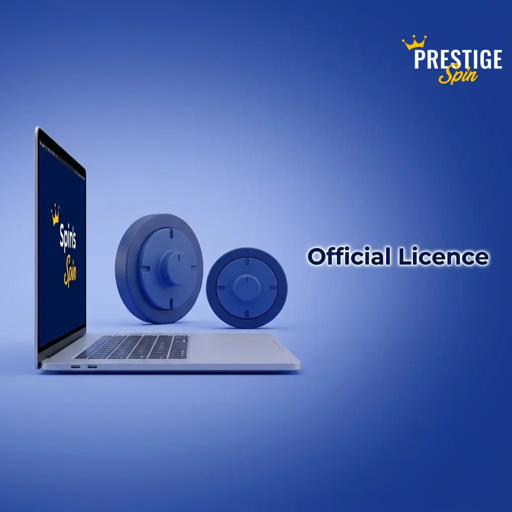 Prestige Spin Curaçao eGaming licence badge confirming RNG certification and AML compliance for online casino players